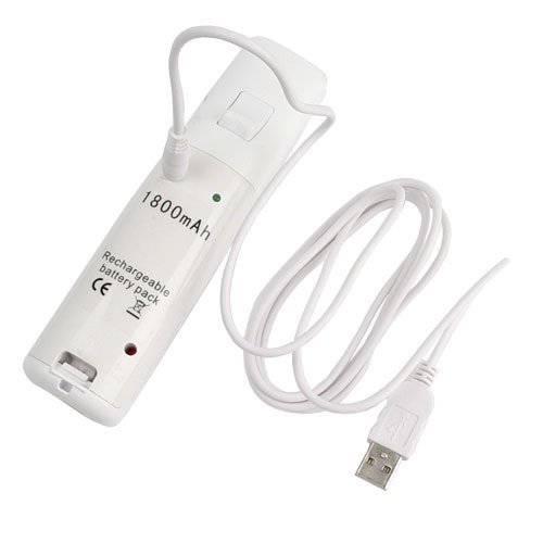 Bragaincell- High Capacity Rechargable Replacement Battery 1800mAh with USB Cable for Nintendo Wii Remote Control