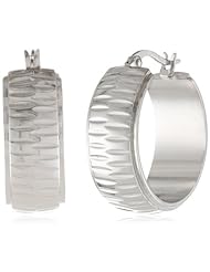 Steeling Beauty Diamond Cut Huggie Hoop Earrings