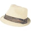 LINEN COTTON STINGY BRIM 3 PLEAT FEDORA HAT CAP BEIGE SMALL - MEDIUM
