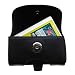 Horizontal Black Leather Case for the Toshiba Gigabeat F60 / MEGF60 60GB with both a belt clip and loop option - a Gomadic design