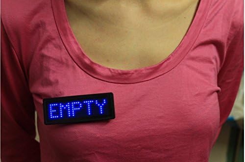 7*29 Magnetic LED Name Badge Sign Price Tag Text Message Running Battery None-rechargeable + programmable software(blue)