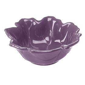 Hand-Painted Dinnerware Collection Leaf Bowl Set of 4 - Plum by 