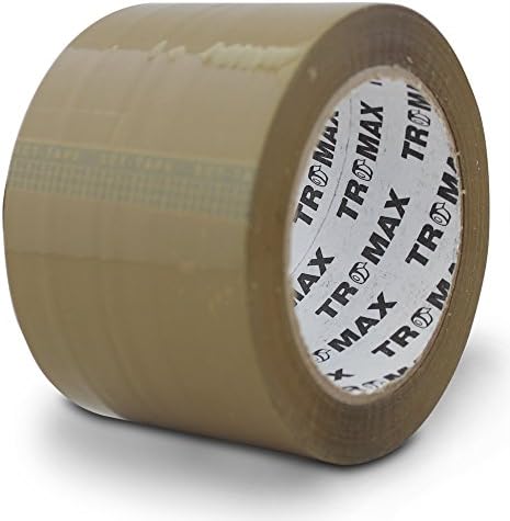 Tromax 4-rolls (TAN) Packing Tape 3"x110 Yards 2.0 Mil - Bopp Material - Strong Carton Sealing Tape (4 ROLLS)