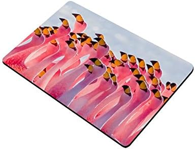 Christmas Day Home Decor Pink Flamingos Flamingo Party Durable Indoor/Outdoor Doormats 23.6"(L) x 15.7"(W) 3/16" Thickness