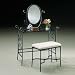 Garden District Matte Black Vanity, Mirror and Bench