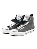 Converse Charcoal/Black/White All Star Double Tongue Hi Trainers