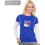 Majestic Threads New York Rangers Women's Double Layer Thermal With Swarovski Crystals Extra Large