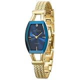 Cheap Diamond Watch, AK Anne Klein Womens Diamond Accented Gold-Tone Watch with a Blue Dial