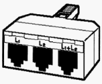 Leviton Two Line Outlet Tap-ivory