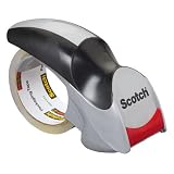 Scotch DP-500C Scotch sure grip tape dispenser with 3 core packing tape roll, black