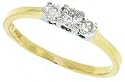 0.25ct Two Tone Round Cut Diamond Engagement Anniversary Three Stone Ring in 14 Kt Gold