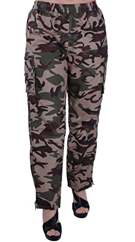 Womens Army Camouflage Cargo Pants Multi Pocket Ladies Military Trousers US 8