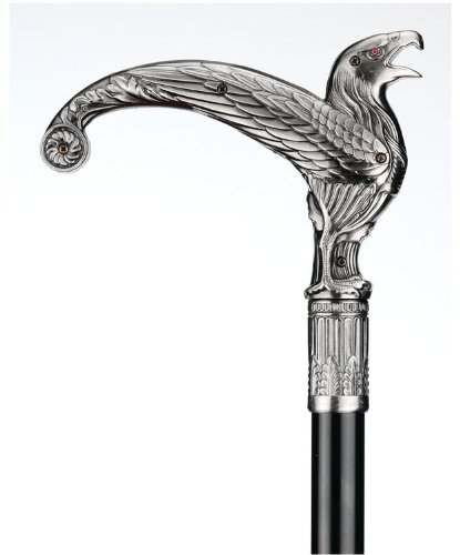 34-36 Collectible Gentlemen's American Eagle Sculptural Walking Stick with Sword