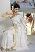 White Art Silk Saree Sari fabric India Golden Border White Art Silk Saree Sari fabric India Golden Border