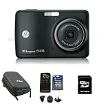 Ex-Pro Bundle: GE C1033 Black Digital Camera (10.1MP x3 Optical Zoom, 2.4 LCD, 1600 ISO, Smile Blink & Face Detection), with Ex-Pro Clam Case, Ex-Pro 2850mAh Batteries & Charger + 2GB SD Card.
