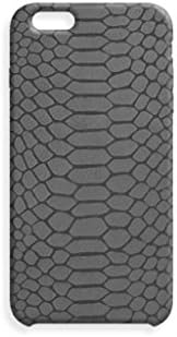 iPhone 6 Plus Grey Embossed Python Case 100 % Authentic Leather Handmade Premium Slim Case smooth touch