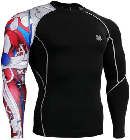 Fixgear Mens Womens Running MMA Tight T Shirt Long Sleeve Base Layer XL