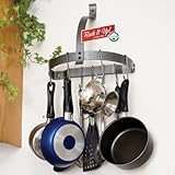 Rack It Up Half Moon Wall Pot Rack, Steel Gray