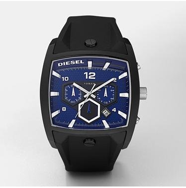 Diesel Quartz Black Silicone Strap Blue Dial Mens Watch - DZ4188 Diesel Quartz Black Silicone Strap Blue Dial Mens Watch - DZ4188