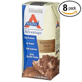 Atkins Ready To Drink Shake, Mocha Latte, 11-Ounce Aseptic Containers (Pack of  8)
