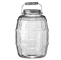 Anchor Hocking 85679 2-1/2-Gallon Glass Barrel Jar with Brushed-Aluminum Lid