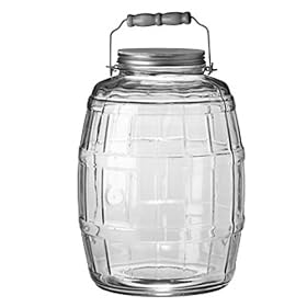 Anchor Hocking 85679 2-1 2-Gallon Glass Barrel Jar with Brushed-Aluminum Lid by Anchor Hocking