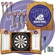 Texas Christian University Dart Cabinet with Darts and Board