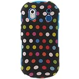Crystal Hard BLACK Snap on RUBBERIZED With MULTICOLORED DOTS Design Facepla ....