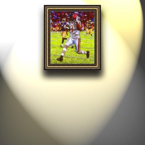 Completely Handpainted American Football Sport Painting, Custom Order FL9199, Oil on Canvas, with Option to Paint Jerry, Brett & Co. from Any Other Favorite Photograph or Picture, Unframed, Size 17'' x 20