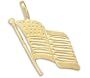 14k Yellow Gold American Flag Patriotic Charm Pendant