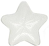 White Fish Ceramic Pottery Starfish Medium Plate Set of Two 8.5" x 1"