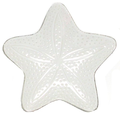 White Fish Ceramic Pottery Starfish Medium Plate Set of Two 8.5 White Fish Ceramic Pottery Starfish Medium Plate Set of Two 8.5