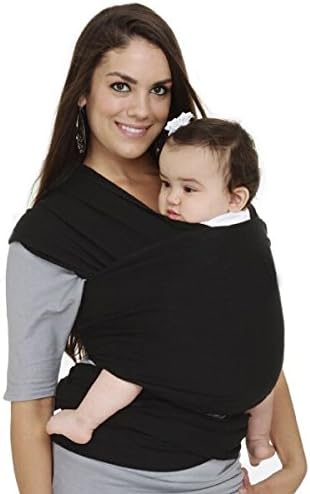 Avito Wrap Baby Carrier and Sling, LIFETIME GUARANTEE, 95% Cotton, For Babies From Birth to 35 lbs -Fashionable and Comfortable (Black)