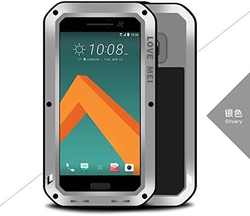 HTC 10 Case, Love Mei Shockproof Waterproof Dust/Dirt/Snow Proof Aluminum Metal Corning Gorilla Glass Case Cover for HTC 10
