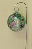 Purple and Green Hand-blown Glass Sun Catcher Gazing Globe with Shepherds Hook (6 inch)