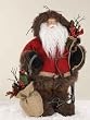 12" Rustic Mountain Santa Claus Christmas Figure with Burlap Knapsack