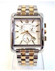 Michael Kors MK3176 Womens Two Tone Stainless Steel Bracelet Silver Dial Chronograph Watch