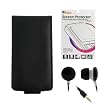 GTMax Black Leather Cover Case + LCD Screen Protector + Black Soft Gel Earbud Headset for Microsoft Zune HD