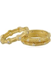Freida Rothman "MERCER" Stack of 3 14k Gold Vermeil Texture Ring
