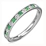 Bling Jewelry Stainless Steel Green Emerald CZ Stackable Eternity Band Ring MORE SIZES - Size 7