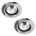 Pair of Polished Chrome R63 Flush Fitting Recessed Downlights