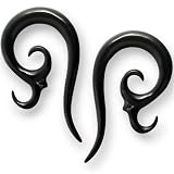 Pair of Black Water Buffalo Horn Hooks - BY11: 4g