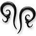 Pair of Black Water Buffalo Horn Hooks - BY11: 4g