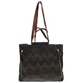 Large Suede Effect Finish Fashion Tote / Shoulder Bag in Bag Black