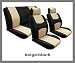 Univerisal Full Set Car Seat Cover Flat Cloth Beige/black 112
