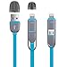 Everdigi(TM)2Pack 3FT 2in1 Retractable Universal Android&iOS Lightning to USB Charging Cord Tangle-free Charger for iPhone 6s 6sPlus 6 6Plus 5 5s iPad iPod Samsung HTC Nexus Nokia Sony and more (Blue)