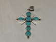 Sterling Silver Turquoise Cross Pendant - PD-0019