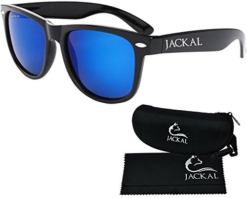 Jackal Thai Sunglasses B004 Ice-Blue Mirror Polarized Lens Black Frames from Chiang Mai Thailand