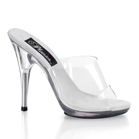 Envy-501, 5'' Clear Stiletto Heel Mini-Platform Slide by Pleaser