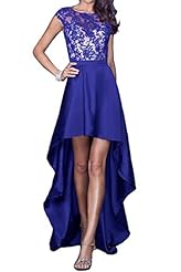Cocktail High-Low-Hem Satin Lace 2015 Evening Dress/Party Dress 